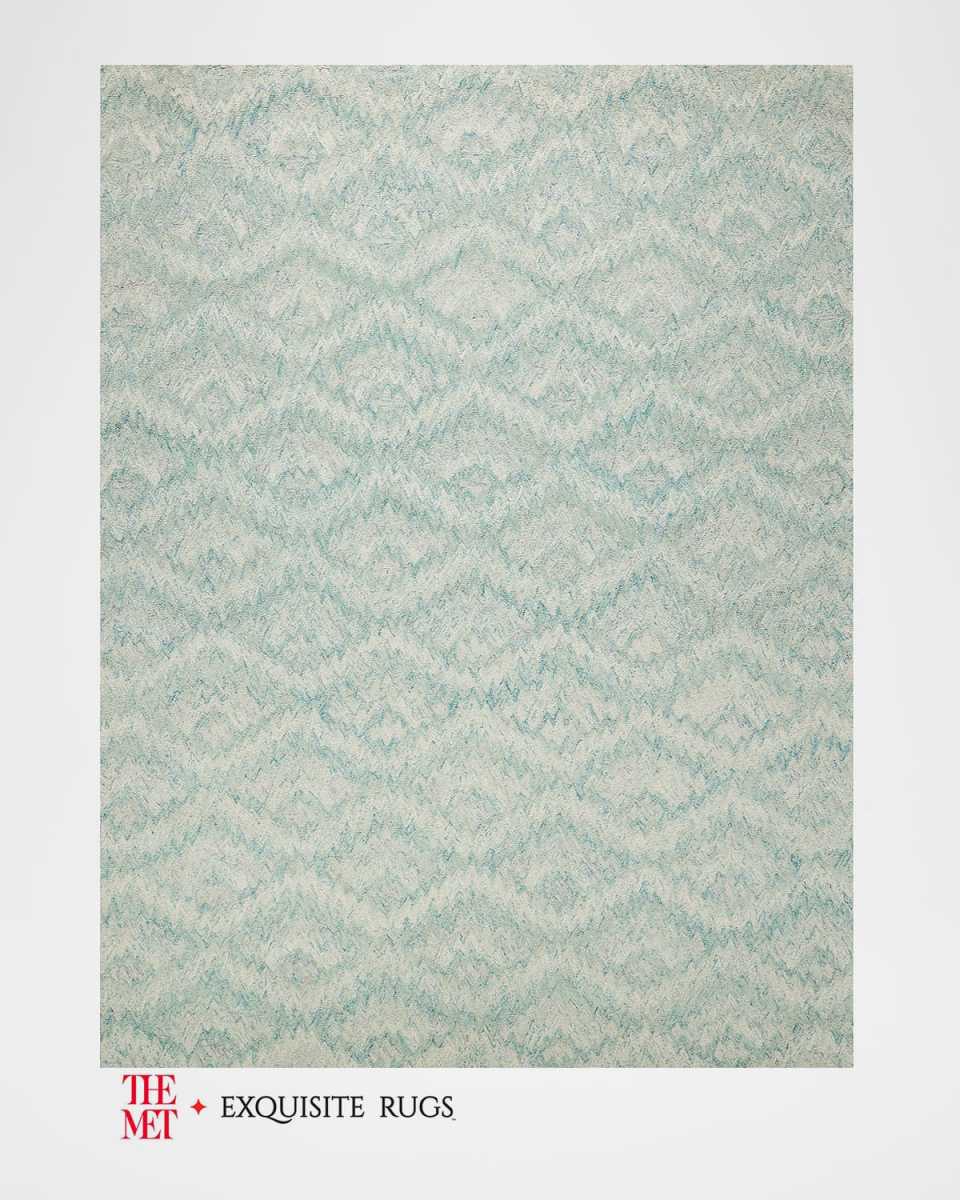Bargello Hand-Tufted Turquoise Rug, 8' x 10'